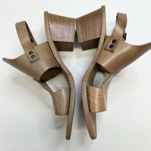 Women's BARBARA BARBIERI Brown Leather Heel Ankle Strap Sandals Size 7 - Picture 4 of 8